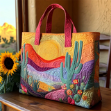 Women's Colorful Desert Landscape Tote Bags