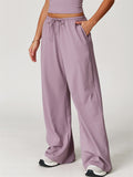Women's Comfy Loose Fit Drape Pants with Drawstring Waist and Pockets