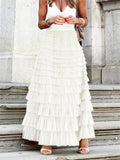 Women's Sweet Layered Pleated Long Cake Skirt