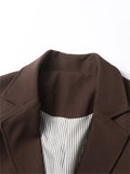 Regular Fit Coffee Blazer Coat for Women