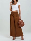 Women's Stylish Elastic Waist Casual Pants with Pockets