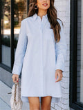 Women's Casual Elegant Solid Color Lapel Long Blouse