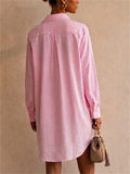 Women Casual Oversized Button Down Shirt Dress