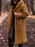 Women's Warm Hooded Maxi Plush Coat for Winter