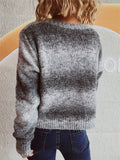 Women's Gradient Color Long Sleeve Cardigan Sweaters