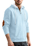 Men's Autumn Casual Solid Color Rhombus Jacquard Pullover Hoodie