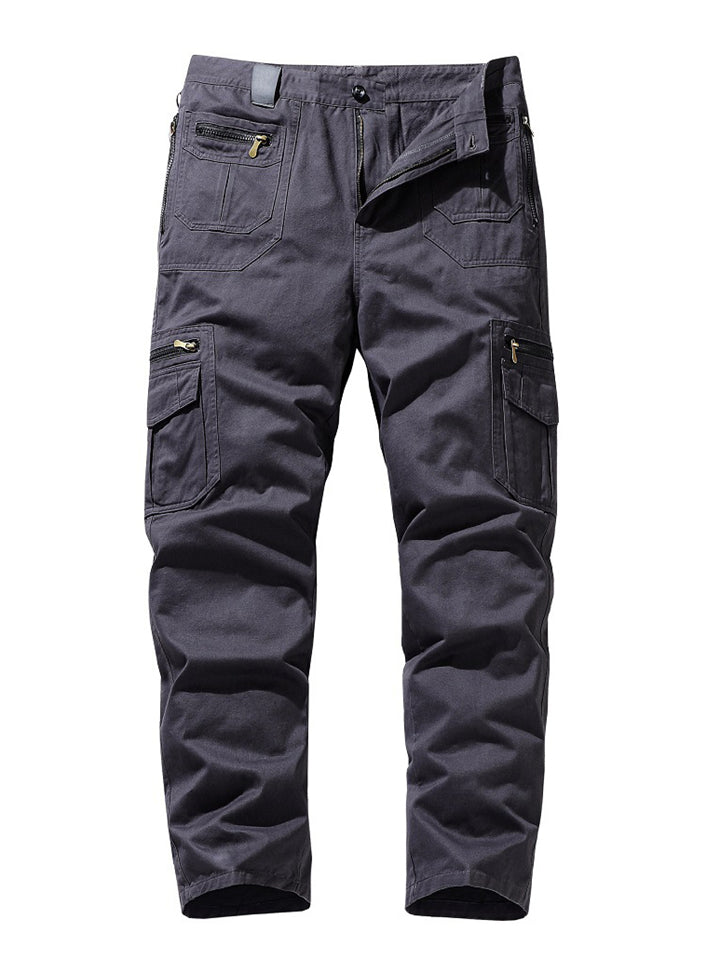 Male Straight Leg Zip Pockets Spring Autumn Cargo Pants