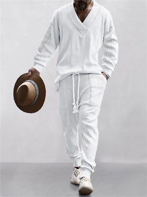 Men's Fashion Knitted Two Piece Outfit Sets