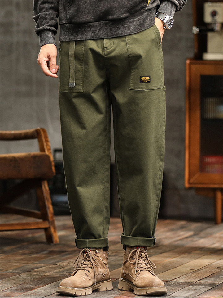 Super Cool Amekaji Style Utility Straight Cargo Pants for Men