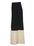 Women's High Waist Contrast Color Pleated Wide Leg Pants