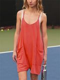 Women's Trendy Solid Color Soft Comfy Short Jumpsuits for Summer