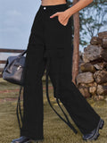 Retro Personality Lady Ribbon Design Denim Trouser