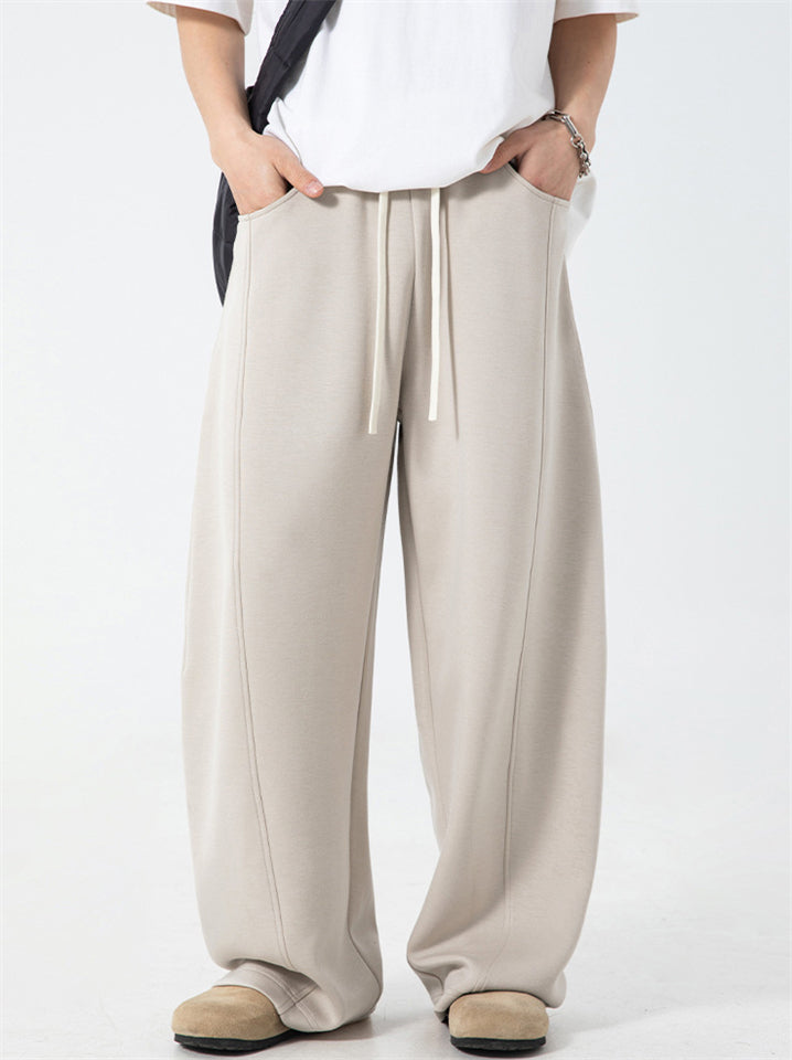 Mens Comfortable Loose Fit Straight Leg Scimitar Pants