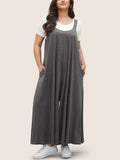 Women's Casual Solid color Wide Leg Overall Jumpsuit