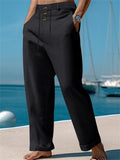 Men's Casual Solid Color High Rise Drawstring Pants