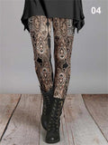 Female Autumn Vintage Printed Stretchy Leggings