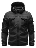 Men's Outdoor Warm Fleece Lined Hooded Tactical Coats