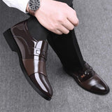 Men's Fashion Pointed Toe Splicing Office Wear Dress Shoes