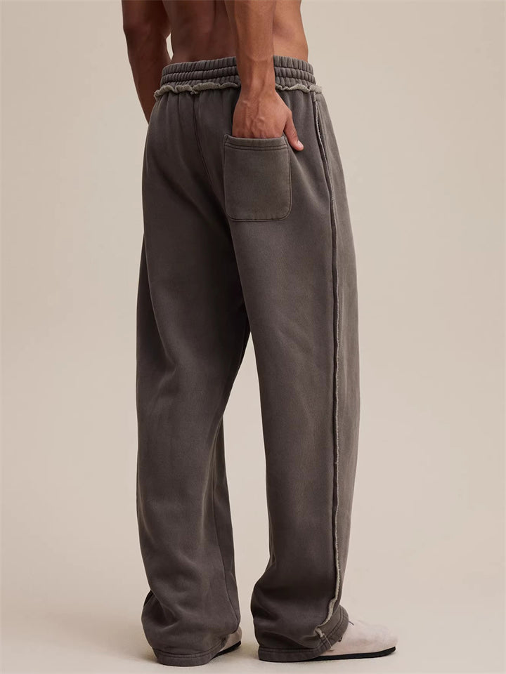 Men's Distressed Loose Casual Sweatpants with Drawstring Waist