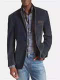 Men's Casual Distressed Single Breasted Blazer Jacket with Pockets