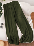 ‌Women's Loose Fit High-Waisted Straight Leg Cozy Texture Pants