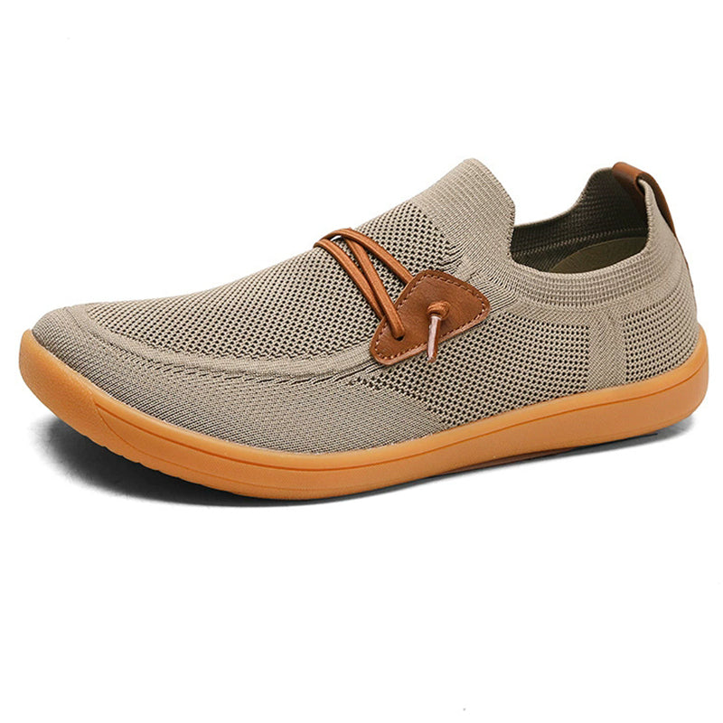 Men's Casual Contrast Color Breathable Mesh Slip-Ons Flats Shoes