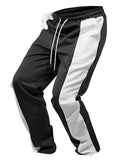 Men's Trendy Contrast Color Patchwork Drawstring Sports Trousers