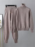 Winter Home Turtleneck Knit Sweater + Sweatpants