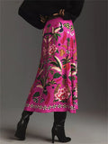 Women's Tropical Animal Plant Print Vintage A-Line Skirt