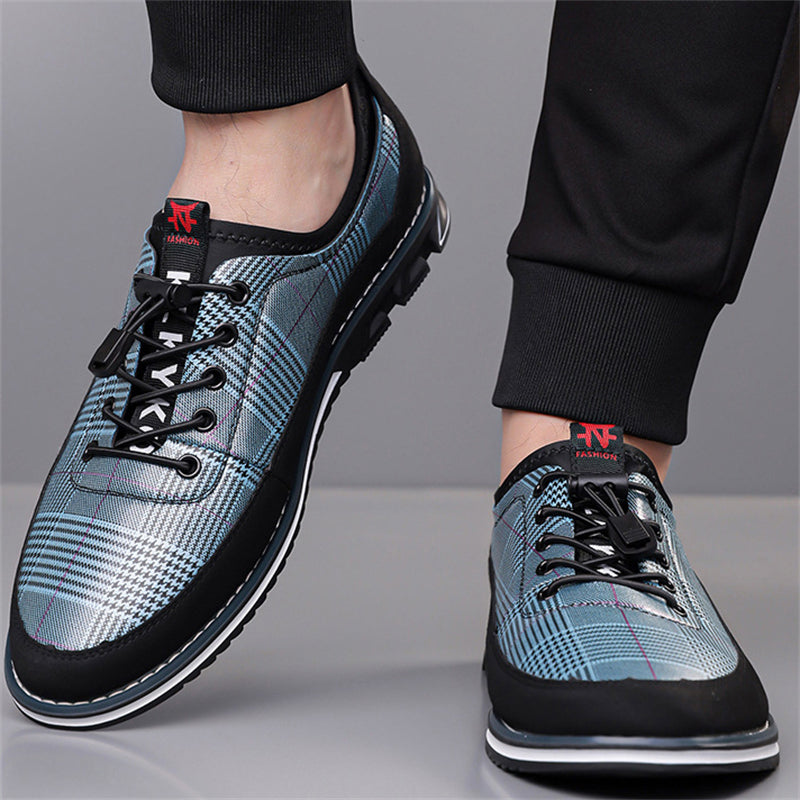 Men's Trendy Casual Striped Lace Up Slip-ons Flats Shoes