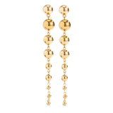 Vintage Golden Bead Long Pendant Earrings for Lady