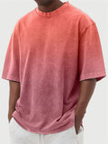 Men's Summer Trendy Distressed Gradient Short-sleeved T-shirt