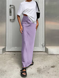 Sleek French Style High-waisted Maxi Skirts for Women