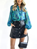 Personalized Printed V-Neck Blouse for Women