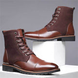 Male Fashionable Warm Antiwear Height-increasing Martin Boots