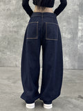 Women's High Street Simple Oversized Wide Leg Denim Pants