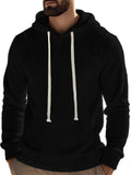 Men's Solid Color Long Sleeve Pullover Fleece Hoodies