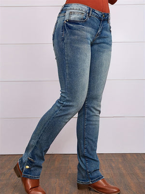 Women's Embroidered Stretch Simple Casual Jeans