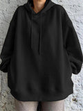 Female Plus Size Casual Plush Drawstring Hoodie