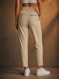 Women High Waist Lightweight Stretch Cropped Travel Pants