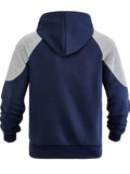 Men's Casual Streetwear Loose Fit Color Block Hoodies with Kangaroo Pocket