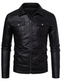 ‌Men's Autumn Casual Stylish Motorcycle Style‌ Faux Leather Jackets
