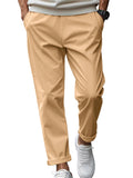 Men's Solid Color Comfy Quick-drying Drawstring Straight Trousers