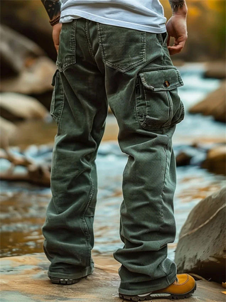 Men's Vintage Multi-Pocket Corduroy Cargo Pants