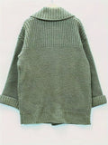 Plus Size Women's Winter Solid Color Double Breasted Cardigan Knitted Sweaters