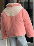 Women's Winter Warm Lace Up Printed Reversible Garment Coat
