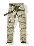 Mens Cotton Blend Mid-waist Multi Pocket Tactical Cargo Pants