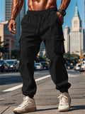 Men's Casual Linen Pockets Drawstring Jogger Pants