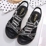 Women's Floral Rhinestone Flat Gorgeous Summer Sandals