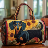 Dachshund Dog Sunflower Print Duffle Bag